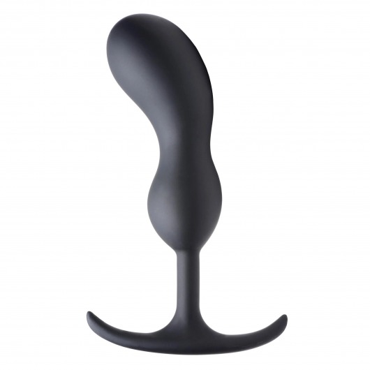 Черный массажер простаты с утяжелителями Premium Silicone Weighted Prostate Plug Large - 18,8 см. - XR Brands - в Магнитогорске купить с доставкой