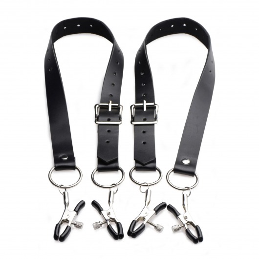 Ремни с зажимами для половых губ Spread Labia Spreader Straps with Clamps - XR Brands - купить с доставкой в Магнитогорске