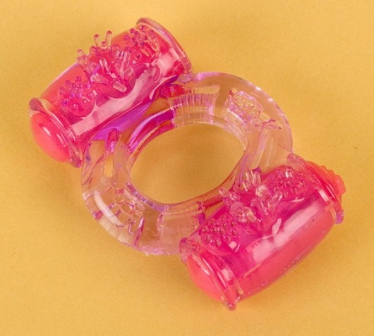 Фиолетовое виброкольцо с двумя вибропульками - Toyfa Basic - в Магнитогорске купить с доставкой