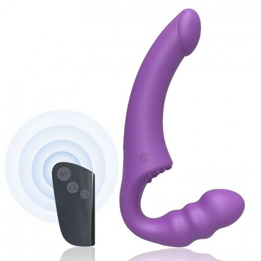 Фиолетовый безремневой страпон Straples Strap-On Dildo - Erokay - купить с доставкой в Магнитогорске