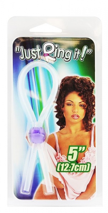 Прозрачное лассо с фиолетовой бусиной SILICONE COCK RING WITH BEAD LAVENDER - NMC - в Магнитогорске купить с доставкой