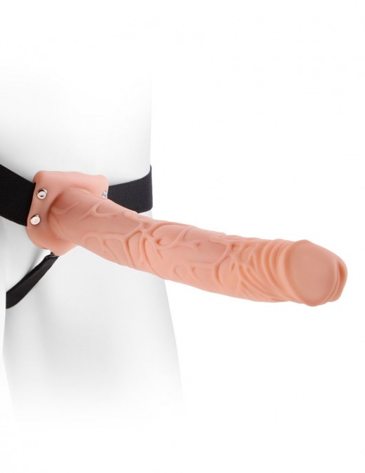 Фаллопротез телесного цвета Hollow Strap-On - 29 см. - Pipedream - купить с доставкой в Магнитогорске