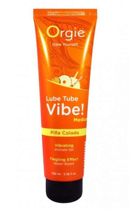 Гель с эффектом вибрации Lube Tube Vibe Medium Pina Colada - 100 мл. - ORGIE - купить с доставкой в Магнитогорске