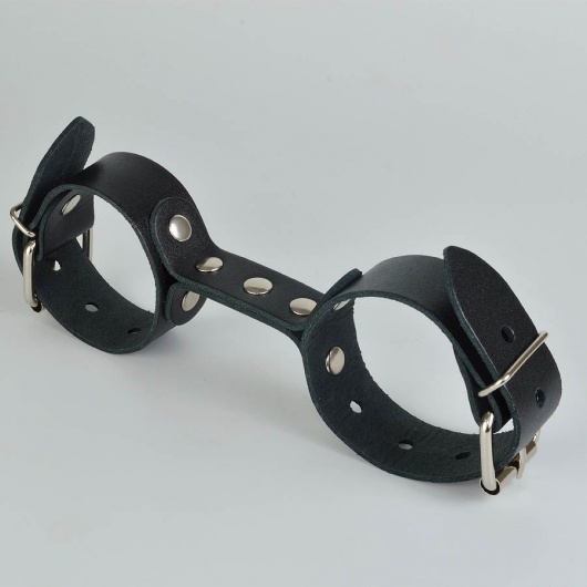 Черные кожаные наручники-фиксатор - Sitabella - купить с доставкой в Магнитогорске