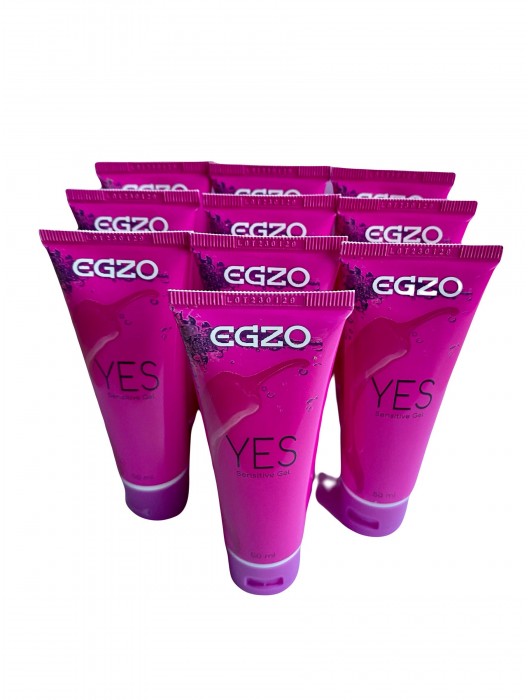 Набор из 10 согревающих лубрикантов на водной основе Egzo Yes (по 50 мл.) - EGZO - купить с доставкой в Магнитогорске