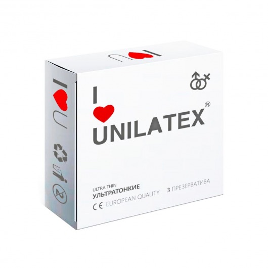 Ультратонкие презервативы Unilatex Ultra Thin - 3 шт. - Unilatex - купить с доставкой в Магнитогорске