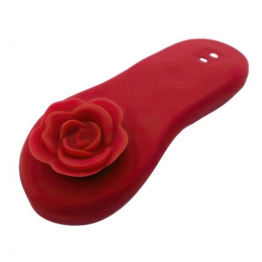 Красный вибратор в трусики Funtown Caleo с магнитным держателем-розой - Magic Motion
