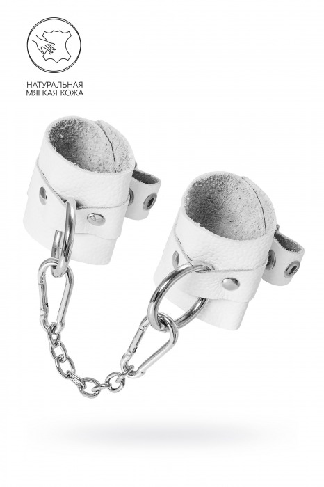 Белые мягкие кожаные наручники с люверсами - Pecado - купить с доставкой в Магнитогорске