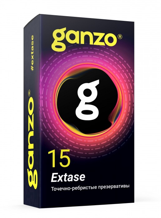 Презервативы анатомической формы с точечной и ребристой структурой Ganzo Extase - 15 шт. - Ganzo - купить с доставкой в Магнитогорске
