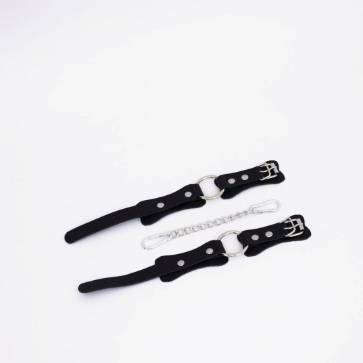 Черные кожаные оковы с кольцом - Crazy Handmade - купить с доставкой в Магнитогорске