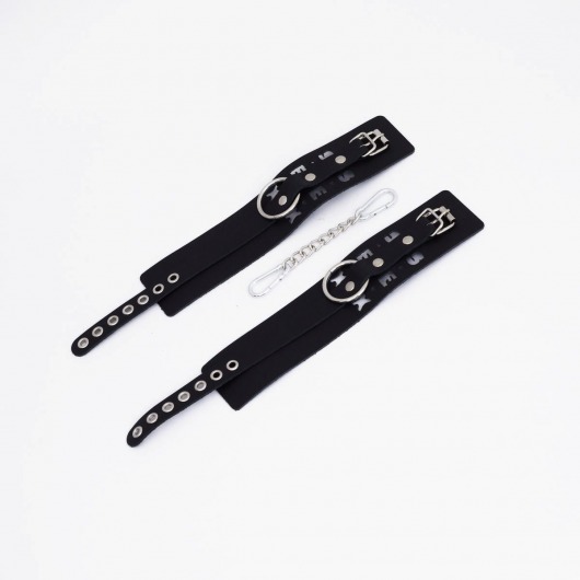 Черные кожаные оковы Sex - Crazy Handmade - купить с доставкой в Магнитогорске