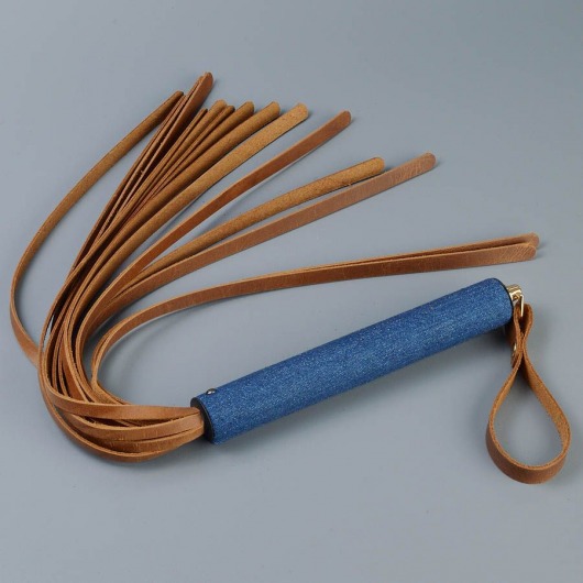 Плеть с джинсовой ручкой «Дикий Запад» - 60 см. - Sitabella - купить с доставкой в Магнитогорске