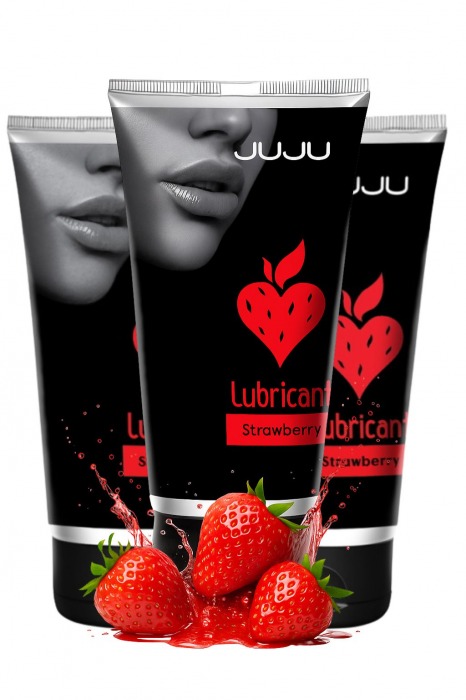 Набор из 3 съедобных лубрикантов JUJU со вкусом клубники - JuJu - купить с доставкой в Магнитогорске