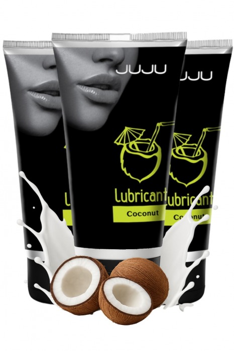 Набор из 3 съедобных лубрикантов JUJU со вкусом кокоса - JuJu - купить с доставкой в Магнитогорске