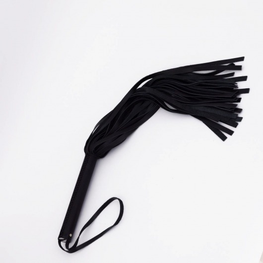 Черный кожаный флоггер - 45 см. - Crazy Handmade - купить с доставкой в Магнитогорске