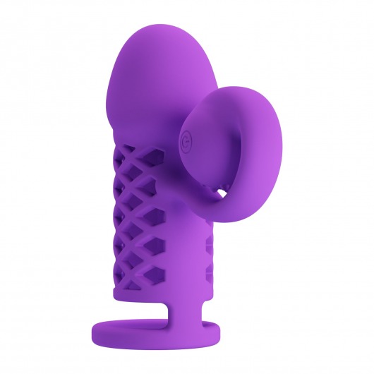 Фиолетовая вибронасадка с клиторальным отростком Harden - Baile - в Магнитогорске купить с доставкой