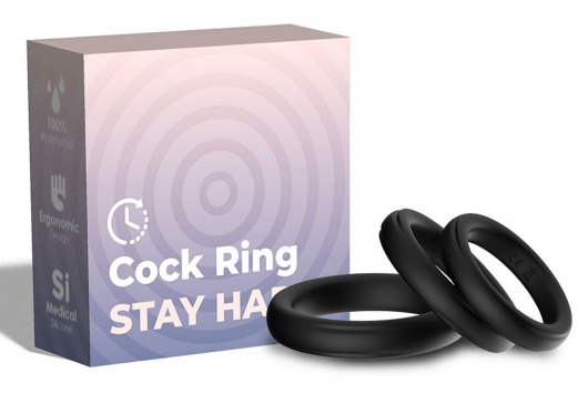 Набор из 3 черных эрекционных колец Stay Hard - Boys of Toys - в Магнитогорске купить с доставкой
