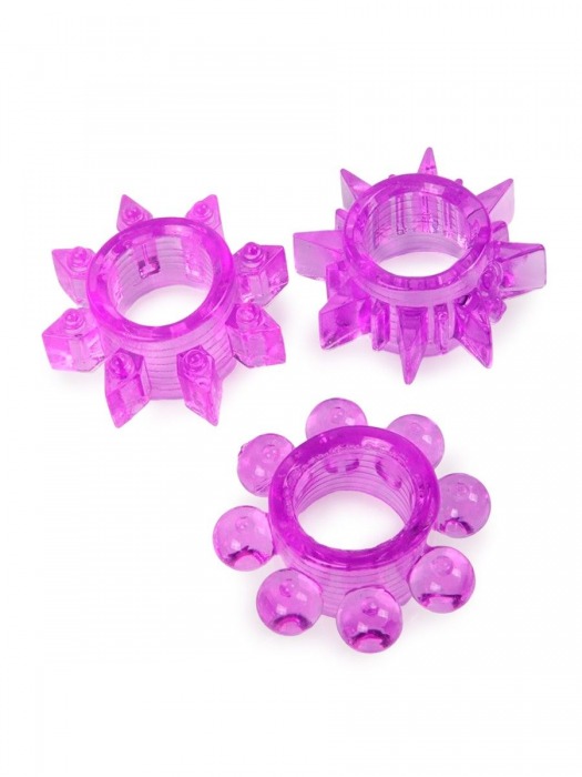 Набор из 3 лиловых эрекционных колец различной формы - Erowoman-Eroman - в Магнитогорске купить с доставкой