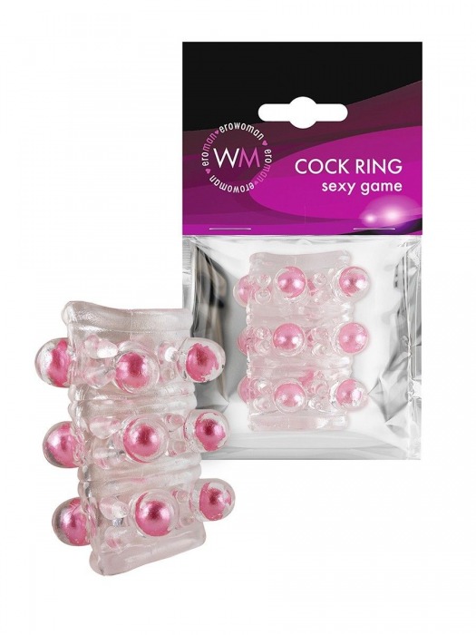 Прозрачная сквозная насадка на пенис с цветными шариками - Erowoman-Eroman - в Магнитогорске купить с доставкой