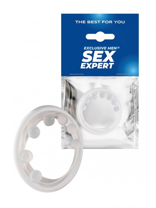 Эрекционное кольцо с мягкой стимулирующей насадкой - Sex Expert - в Магнитогорске купить с доставкой