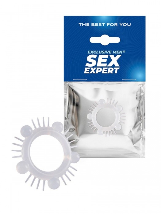 Эластичное эрекционное кольцо с шишечками и шипами - Sex Expert - в Магнитогорске купить с доставкой