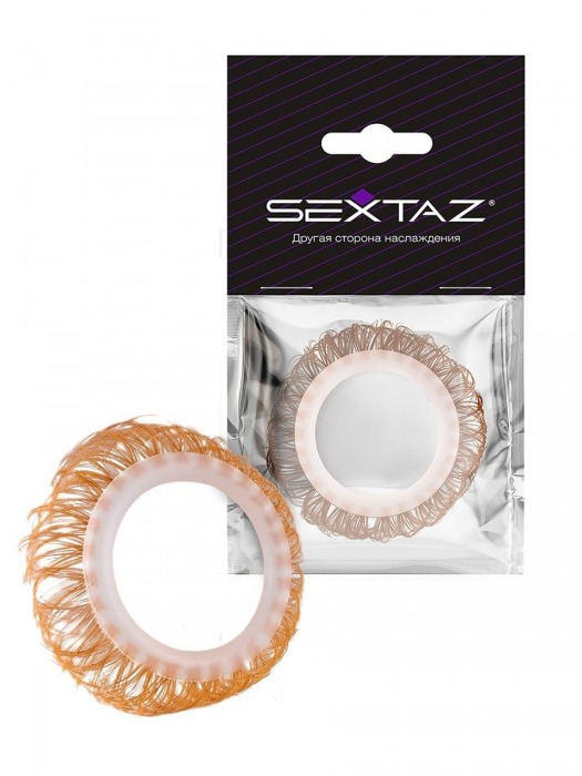 Эрекционное кольцо с бежевыми «ресничками» - Sextaz - в Магнитогорске купить с доставкой