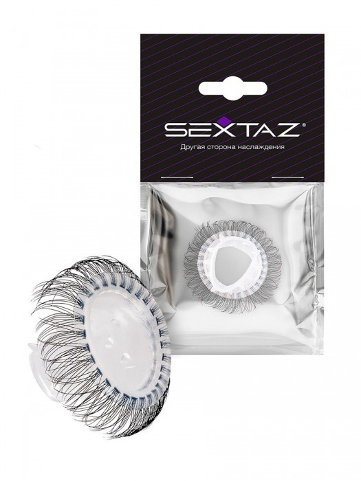 Эластичное эрекционное кольцо с длинными черными «ресничками» - Sextaz - в Магнитогорске купить с доставкой