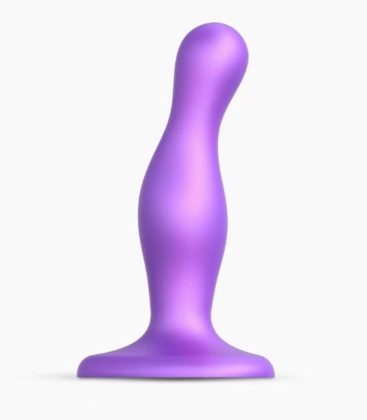 Фиолетовая насадка Strap-On-Me Dildo Plug Curvy size S - Strap-on-me - купить с доставкой в Магнитогорске
