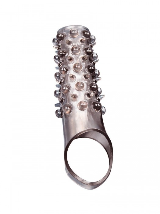 Дымчатая насадка на пенис с шипами и выпуклостями - 12 см. - Sex Expert - в Магнитогорске купить с доставкой