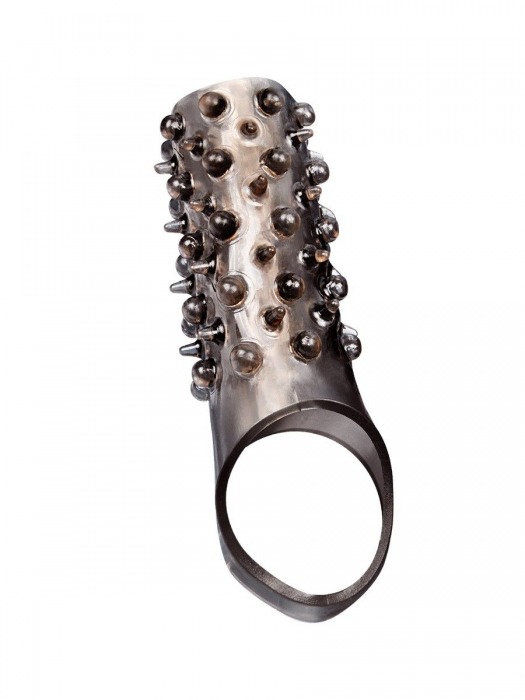 Дымчатая насадка на пенис с шипами и выпуклостями - 12,5 см. - Sex Expert - в Магнитогорске купить с доставкой