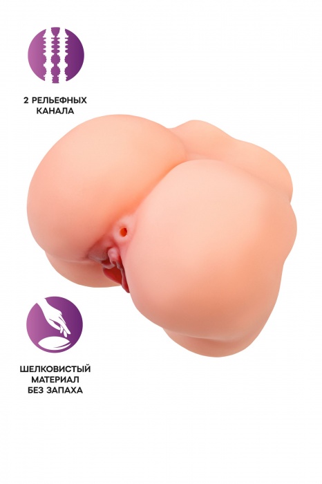 Реалистичный мастурбатор в форме попки с 2 любовными входами - No Name - в Магнитогорске купить с доставкой