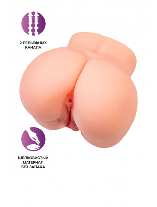 Реалистичный мастурбатор в форме попки с двумя любовными входами - No Name - в Магнитогорске купить с доставкой