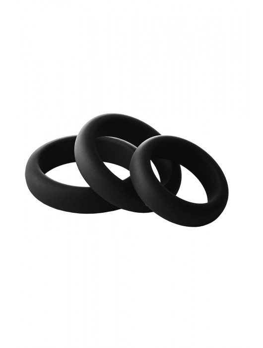 Набор из 3 черных эрекционных колец Smooth Silicone Cockring Pack - Dream Toys - в Магнитогорске купить с доставкой