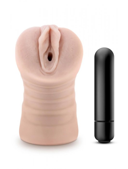 Телесный мастурбатор-вагина Ayumi с вибрацией - Blush Novelties - в Магнитогорске купить с доставкой