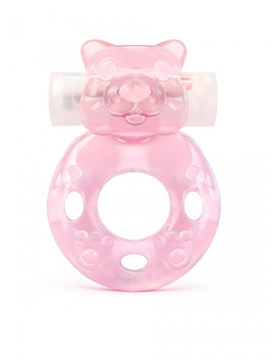 Розовое эрекционное виброкольцо в форме мишки - 1137 - в Магнитогорске купить с доставкой