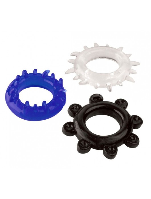 Набор из 3 эрекционных колец разного цвета и рельефа - Boys of Toys - в Магнитогорске купить с доставкой