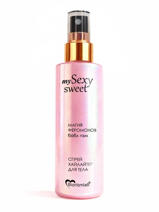 Спрей хайлайтер для тела Sexy Sweet с ароматом бабл-гам, шиммером и феромонами - 200 мл. -  - Магазин феромонов в Магнитогорске