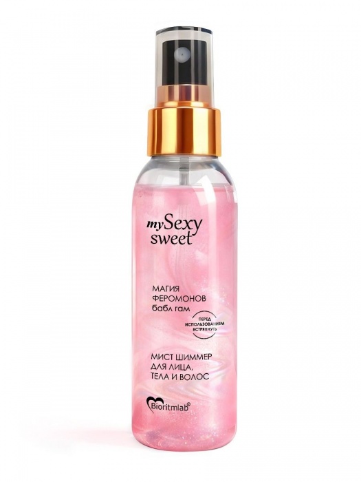 Мист для лица, тела и волос Sexy Sweet с ароматом бабл-гам, шиммером и феромонами - 95 мл. -  - Магазин феромонов в Магнитогорске