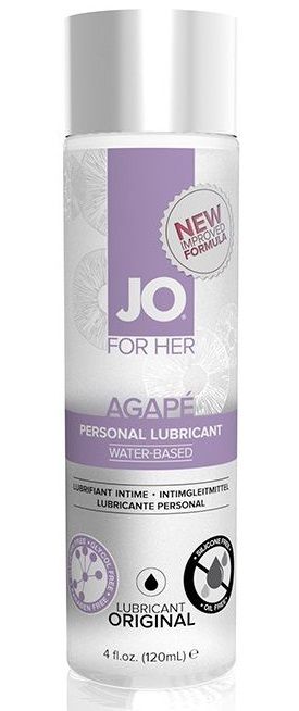 Женский лубрикант на водной основе JO AGAPE LUBRICANT ORIGINAL - 120 мл. - System JO - купить с доставкой в Магнитогорске