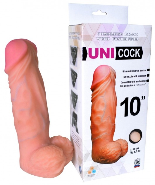 Фаллическая насадка Харнесс UNICOCK 10  - 25 см. - LOVETOY (А-Полимер) - купить с доставкой в Магнитогорске