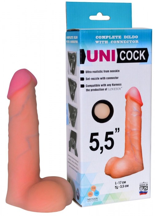 Фаллическая насадка Харнесс UNICOCK 5,5  - 17 см. - LOVETOY (А-Полимер) - купить с доставкой в Магнитогорске