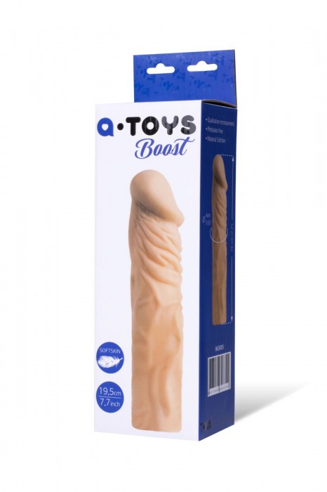 Насадка с ярко выраженной головкой и рельефным стволом - 19 см. - A-toys - в Магнитогорске купить с доставкой