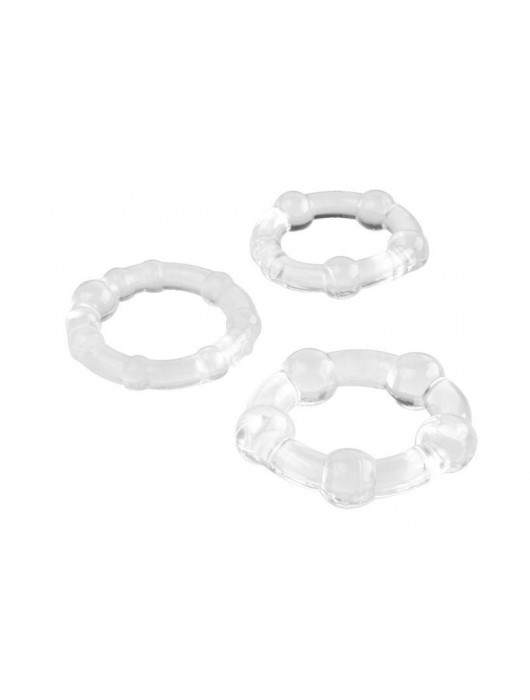 Набор из 3 прозрачных эрекционных колец с разным рельефом - A-toys - в Магнитогорске купить с доставкой