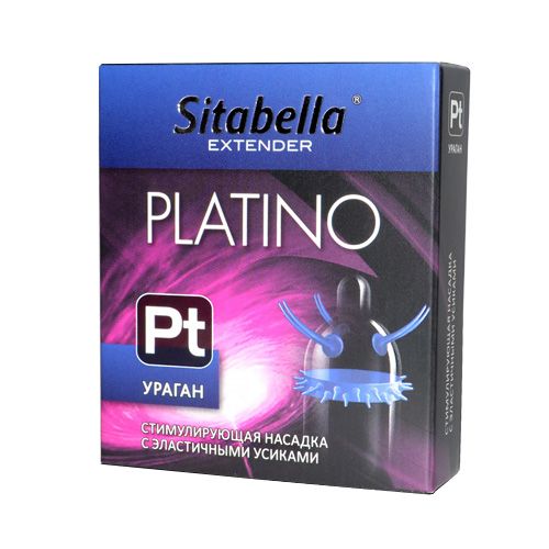 Стимулирующая насадка с усиками и шипиками Platino  Ураган - Sitabella - купить с доставкой в Магнитогорске