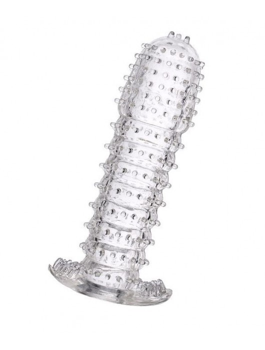 Гелевая прозрачная насадка c шипами - 12 см. - Toyfa Basic - в Магнитогорске купить с доставкой