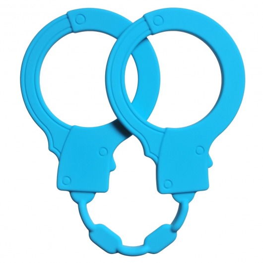 Голубые силиконовые наручники Stretchy Cuffs Turquoise - Lola Games - купить с доставкой в Магнитогорске