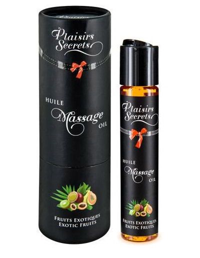 Массажное масло с ароматом экзотических фруктов Huile de Massage Gourmande Fruits Exotiques - 59 мл. - Plaisir Secret - купить с доставкой в Магнитогорске