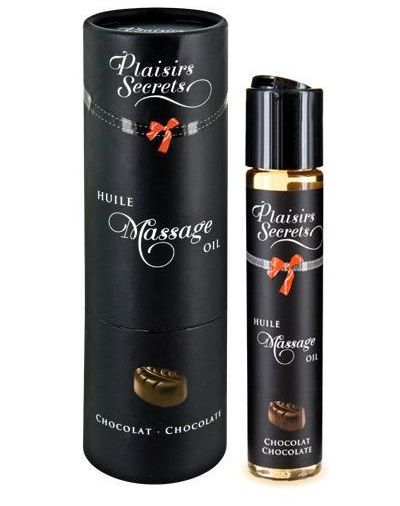 Массажное масло с ароматом шоколада Huile de Massage Gourmande Chocolat - 59 мл. - Plaisir Secret - купить с доставкой в Магнитогорске