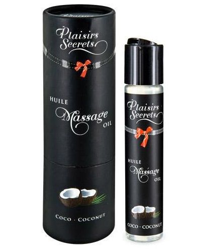 Массажное масло с ароматом кокоса Huile de Massage Gourmande Coco - 59 мл. - Plaisir Secret - купить с доставкой в Магнитогорске