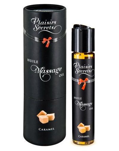 Массажное масло с ароматом карамели Huile de Massage Gourmande Caramel - 59 мл. - Plaisir Secret - купить с доставкой в Магнитогорске